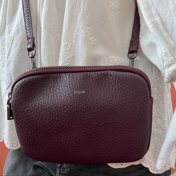 CoLab Crossbody Bag Dark Eggplant Wallet Card Holder Vegan Leather - Picture 3 of 7